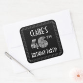 46e verjaardag: Art Deco Style en aangepaste naam Vierkante Sticker (Envelop)