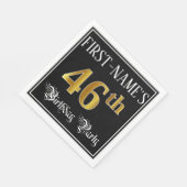 46e verjaardag — Fancy script, Faux Gold look Servet (Hoek)