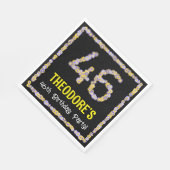 46e verjaardag: Floral Flowers Number, Custom Name Servet (Hoek)