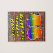 46e verjaardag: Fun Graffiti-geïnspireerde regenbo Legpuzzel (Horizontaal)