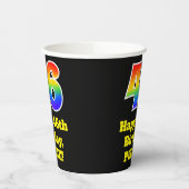 46e verjaardag: Kleurrijk, Leuk, Opwindend, Regenb Papieren Bekers (Links)