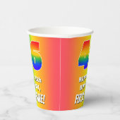 46e verjaardag: kleurrijk, vun regenboogpatroon # papieren bekers (Rechts)