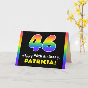 46e verjaardag: kleurrijke regenboog # 46, Naam va Kaart