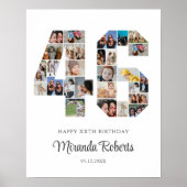 46e verjaardag nummer 46 aangepaste foto collage poster (Voorkant)