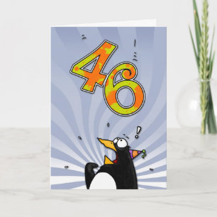 46e verjaardag - Penguin Surprise Kaart