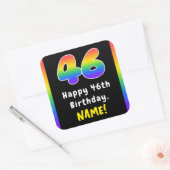 46e verjaardag: Regenboogspectrum # 46, Aangepaste Vierkante Sticker (Envelop)
