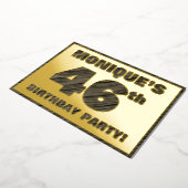 46e verjaardag van de geboorte — Vette, houten gra Folie Uitnodiging (Gedraaid)