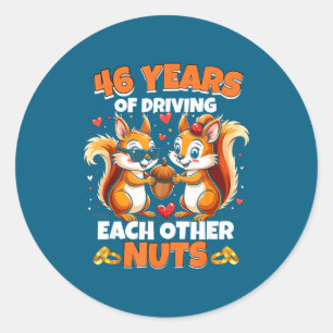 46ste huwelijksjubileum 46 autorijden ronde sticker
