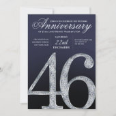 46th Anniversary Diamond Silver Navy Blue Kaart (Voorkant)