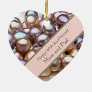 46th Wedding Jubileum Ceramic Ornament
