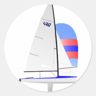 470 Racing Sailboat onedesign Olympische klasse Ronde Sticker