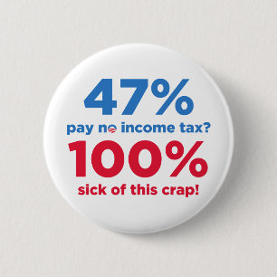 47% betaalt geen belastingen? ronde button 5,7 cm