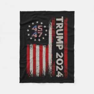 47 Donald Trump 2024 Amerikaanse vlag 2024 Verkiez Fleece Deken