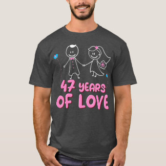47 jaar Love Couples 47th Wedding Jubileum  T-shirt