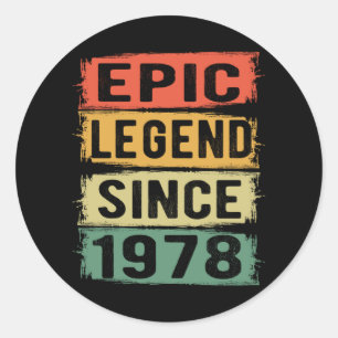 47 jaar oud Bday 1978 Epic Legend 47e verjaardag Ronde Sticker