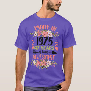 47 jaar oude 47e verjaardag, geboren in 1975, meis t-shirt
