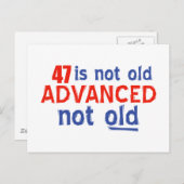 47 jaar Oude design Briefkaart (Voorkant / Achterkant)