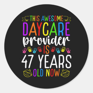 47 Jaar Oude Kinderdagverblijf Verjaardag Kinderop Ronde Sticker