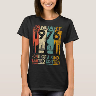 47 jaar oude Mannen van januari 1976 T-shirt