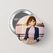 47_Plus 愛知 奏音 - Aichi Kanon Ronde Button 5,7 Cm (Voorkant /achterkant)