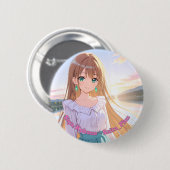 47_Plus 滋賀 湖羽 - Shiga Kohane Ronde Button 5,7 Cm (Voorkant /achterkant)