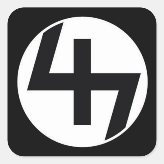 47 Sticker Zwart/Zwart (Voorkant)