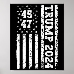 47 Trump 2024 Amerikaanse vlag 2 Poster