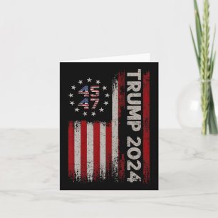 47 Trump 2024 Amerikaanse vlag (op rug) 1 Kaart