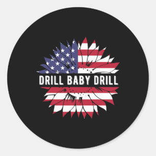 47 Trump Drill Baby Drill Inauguratie Verenigde St Ronde Sticker