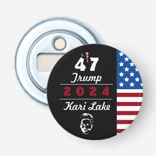 47 Trump Kari Lake 2024 Button Flesopener