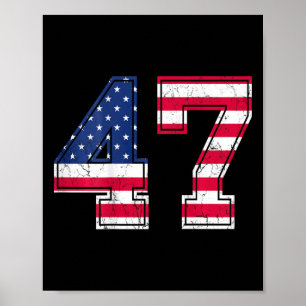 47 Verjaardag Shirt Usa Vlag Sportteam Jersey Ck N Poster