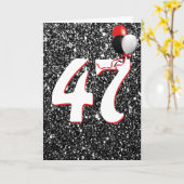 47e anniversaire Ballons sur carte Parties scintil (Fleur jaune)