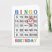 47e anniversaire Carte de Bingo (Devant)