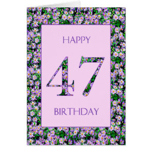 47e anniversaire de marguerites violettes