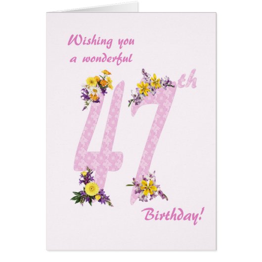 47e anniversaire Fleur numéros décorés (Devant)