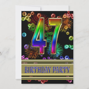 47e anniversaire Invitation avec bulles