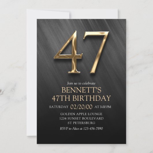 47e Invitation d'anniversaire (Devant)