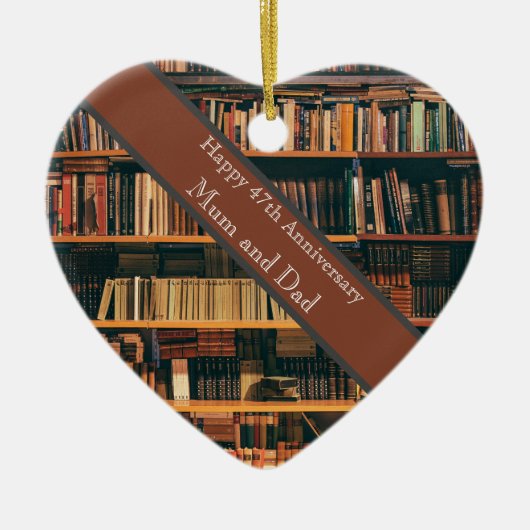 47e Jubileum voor bruiloft Keramisch Ornament (Voorkant)