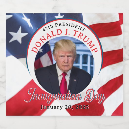 47e President Donald J. Trump Inauguratiedag Sparkling Wijnetiket (Enkel label)