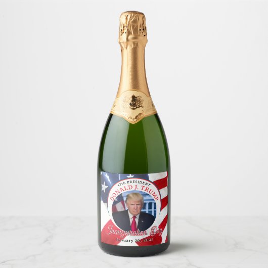 47e President Donald J. Trump Inauguratiedag Sparkling Wijnetiket (Voorkant)