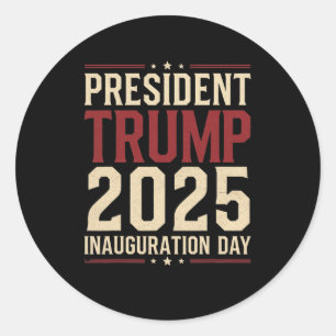 47e President Donald Trump Inauguratie Dag Patri Ronde Sticker