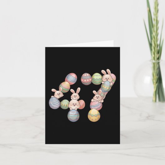 47e President Easter Donald Trump 47 Eggs Bunny Kaart (Voorkant)