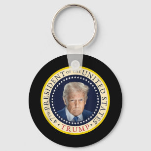 47e President Trump Officiële Portret Zegel 4e Van Sleutelhanger