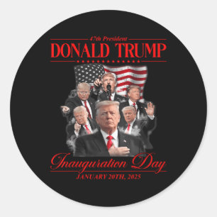 47e President Verenigde Staten Inauguratie Trump 2 Ronde Sticker
