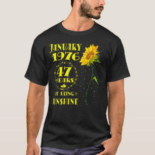 47e verjaardag 47 jaar oude zonnebloem geboren in t-shirt