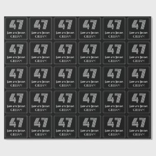 47e verjaardag: Art Deco Geïnspireerde look "47" m Cadeaupapier