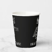 47e verjaardag: Art Deco Style + aangepaste naam Papieren Bekers (Links)