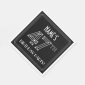 47e verjaardag: Art Deco Style + aangepaste naam Servet (Hoek)