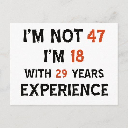 47e verjaardag design briefkaart (Voorkant)