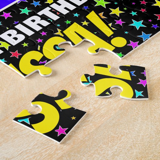 47e verjaardag — Fun, kleurrijk Star Field Pattern Legpuzzel (Zijkant)